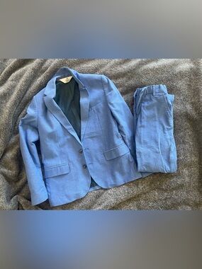 H&M Light Blue Linen Boys Suit Blazer with Matching Pants